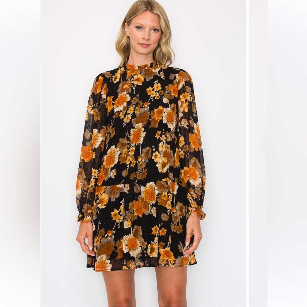 MELLODAY long sleeve floral dress